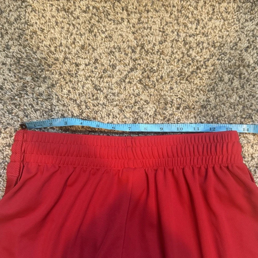 Nike Jordan shorts Mens Sz M Red Activewear Drawstring Stretch Baggy Basketball